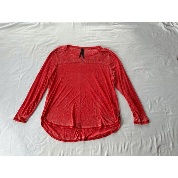 Women's Seven7 Long Sleeve Sequined Tee Shirt Lot, Size XL Black/Red, Western - Picture 4 of 10